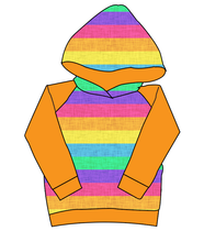Load image into Gallery viewer, Neon Stripes Classic Hoodie (or Crewneck)