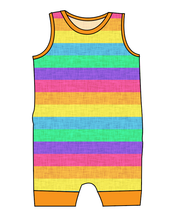 Load image into Gallery viewer, Neon Stripes Emmett Pants And Shorts T-Shirt Romper