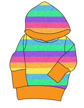 Load image into Gallery viewer, Neon Stripes Grow With Me Hoodie (or Crewneck)