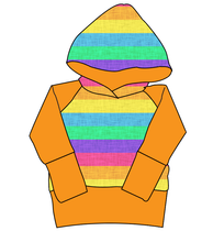 Load image into Gallery viewer, Neon Stripes Grow With Me Hoodie (or Crewneck)