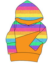 Load image into Gallery viewer, Neon Stripes Grow With Me Hoodie (or Crewneck)