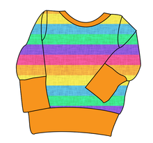 Load image into Gallery viewer, Neon Stripes Grow With Me Hoodie (or Crewneck)