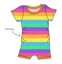 Load image into Gallery viewer, Neon Stripes Grow With Me Pants And Shorts Romper