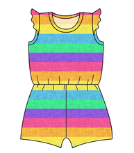 Load image into Gallery viewer, Neon Stripes Ivy Summer Romper