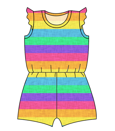 Neon Stripes Ivy Summer Romper