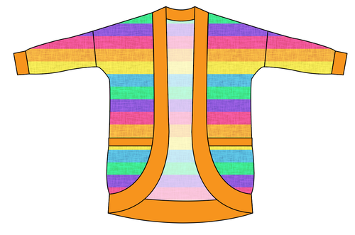 Neon Stripes Ladies' Cocoon Cardigan