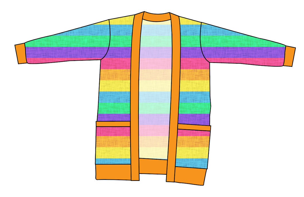 Neon Stripes Kids Grandpa Cardigan