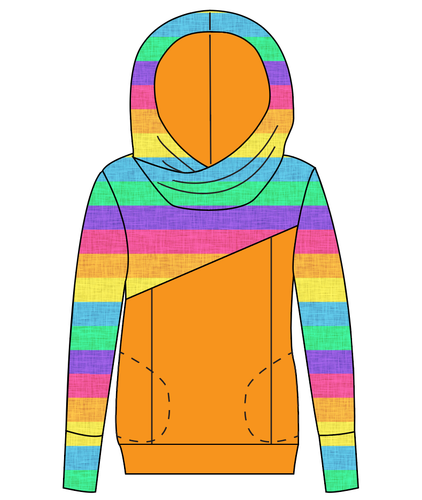 Neon Stripes Ladies Hoodie