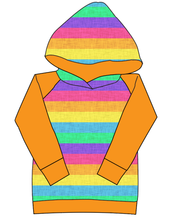 Load image into Gallery viewer, Neon Stripes Ladies Hoodie