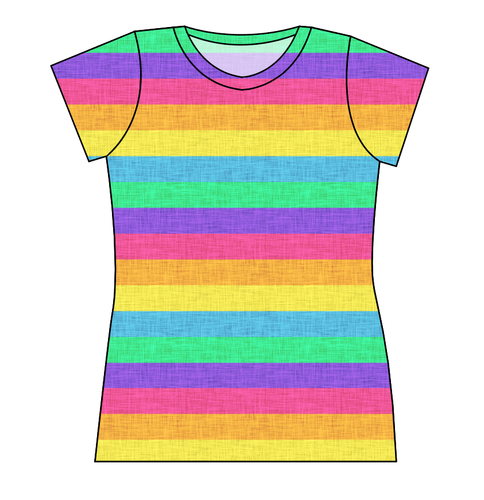 Neon Stripes Ladies' Basic Tee