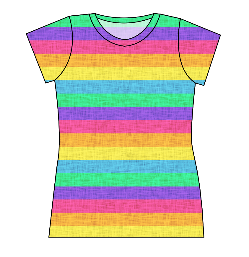 Neon Stripes Ladies' Basic Tee