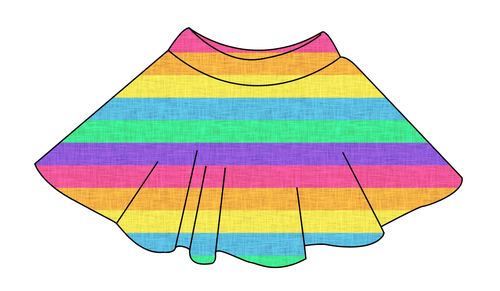 Neon Stripes Ladies' Circle Skirt