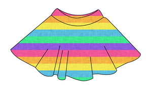 Neon Stripes Ladies' Circle Skirt