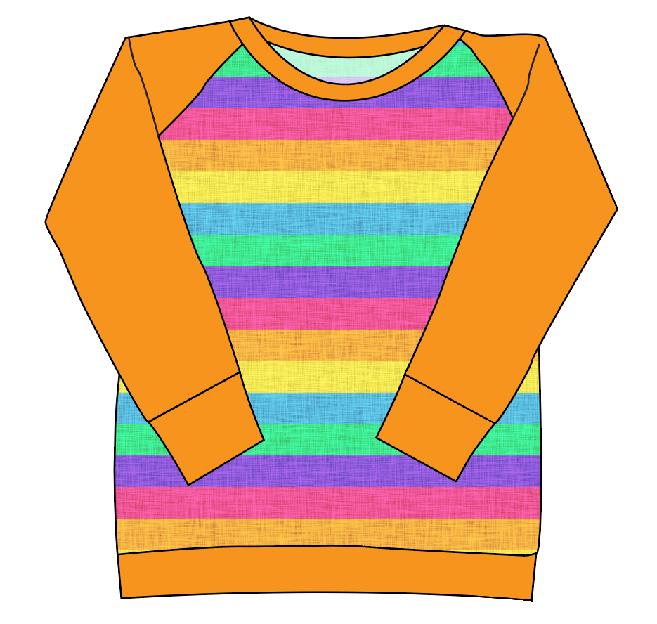Neon Stripes Ladies' Classic Crewneck