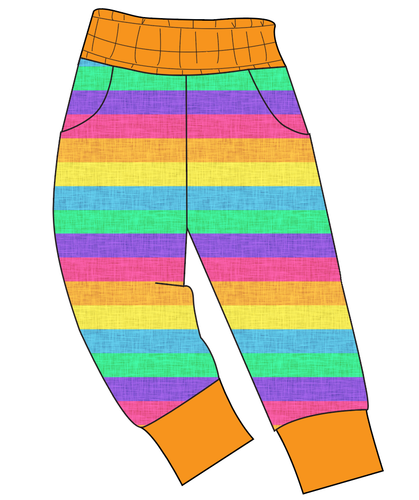 Neon Stripes Ladies' Joggers and Jogger Shorts