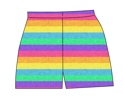 Neon Stripes Ladies' Lounge Shorts