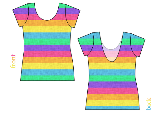 Neon Stripes Ladies' Low Back Ballerina Tee