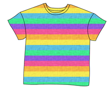 Load image into Gallery viewer, Neon Stripes Ladies&#39; Oversized Tee