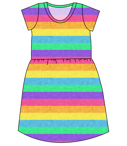Neon Stripes Ladies' Play Dress
