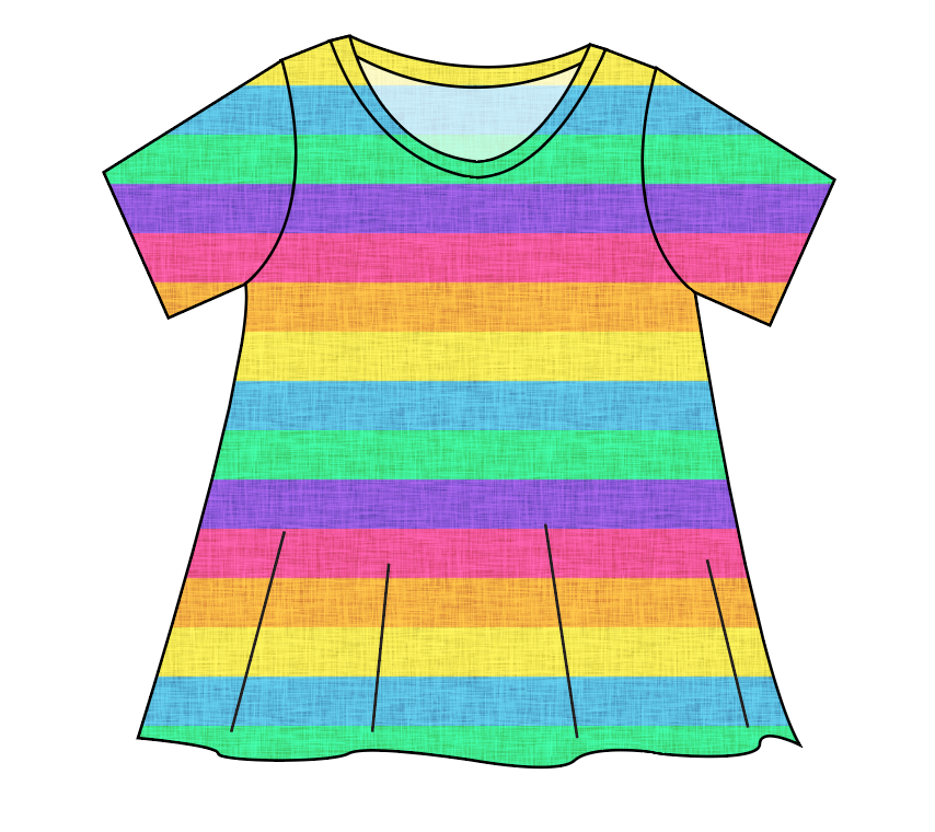 Neon Stripes Ladies' Swing Tee