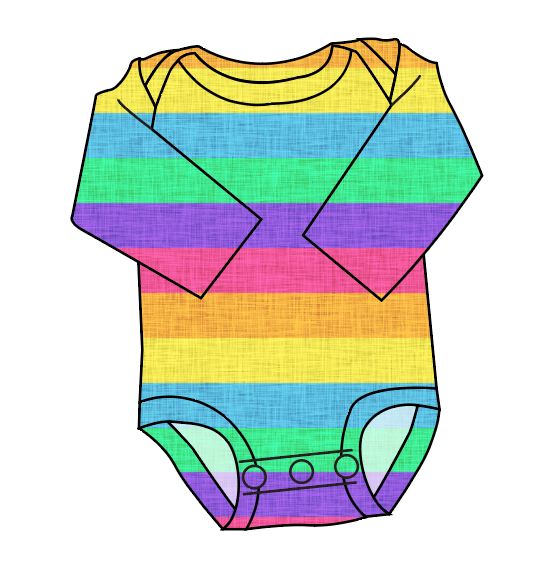 Neon Stripes Lap Neck Bodysuit