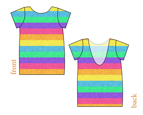 Neon Stripes Low Back Ballerina Tee