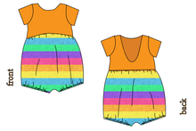 Load image into Gallery viewer, Neon Stripes Low Back Romper and Bubble Romper