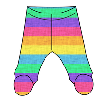 Load image into Gallery viewer, Neon Stripes Newborn Footed Pants