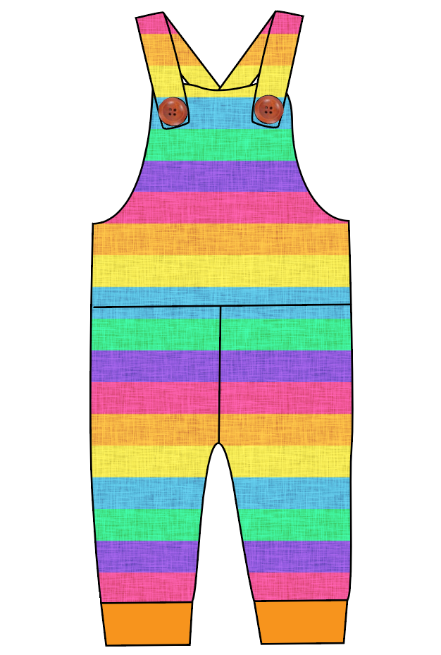 Neon Stripes Overalls and Shortalls