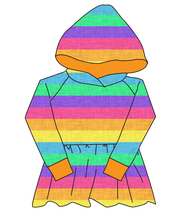 Load image into Gallery viewer, Neon Stripes Peplum Hoodie (or Crewneck)