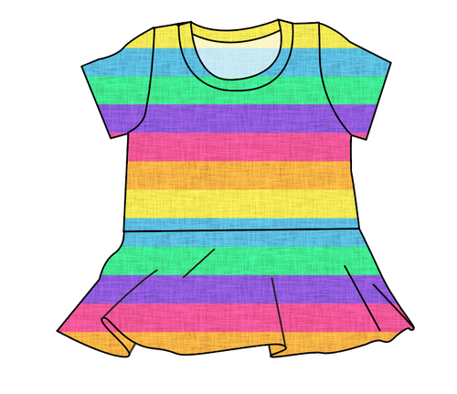 Neon Stripes Peplum Top