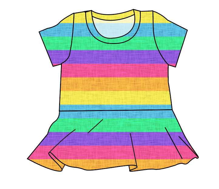 Neon Stripes Peplum Top