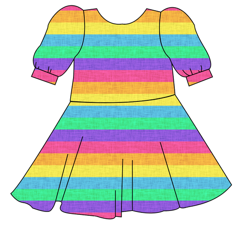 Neon Stripes Prairie Dress