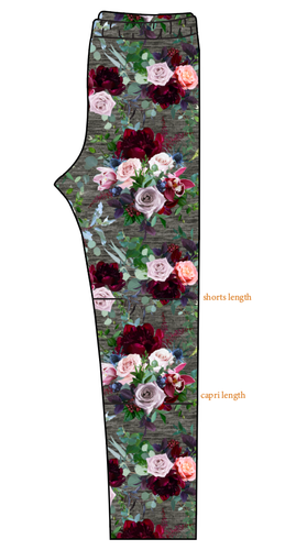 Heathered Floral Basic Leggings