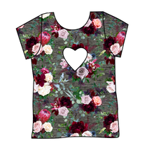 Load image into Gallery viewer, Heathered Floral Cambria Heart Back Tee