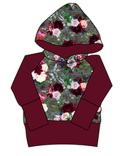 Load image into Gallery viewer, Heathered Floral Grow With Me Hoodie (or Crewneck)