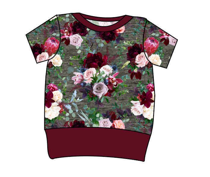 Heathered Floral Grow With Me Tee
