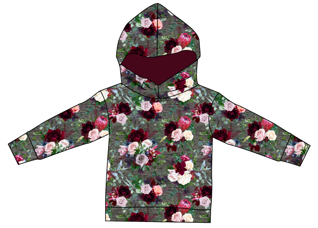 Heathered Floral Ladies Oversized Hoodie