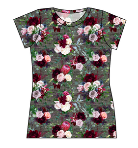 Heathered Floral Ladies' Basic Tee