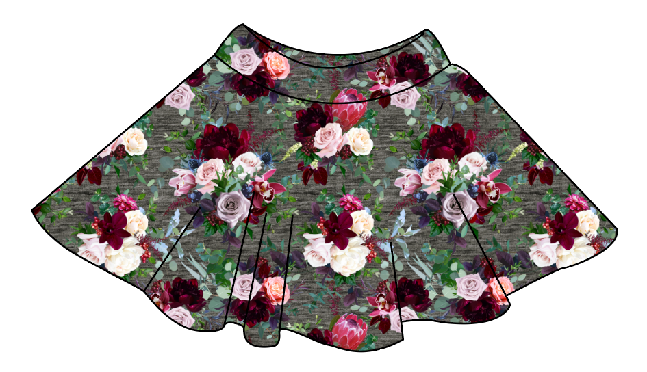 Heathered Floral Ladies' Circle Skirt
