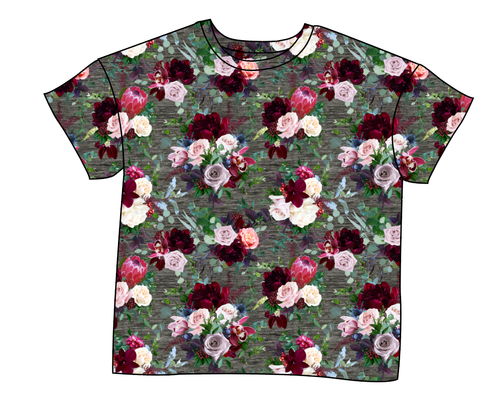 Heathered Floral Ladies' Oversized Tee