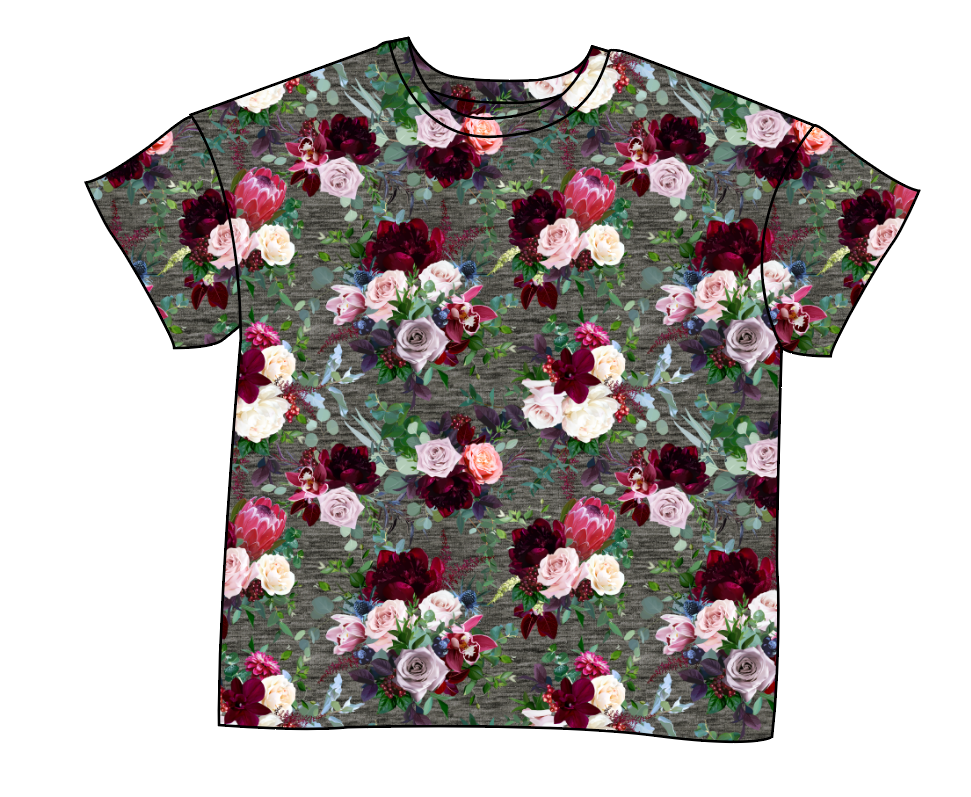 Heathered Floral Ladies' Oversized Tee