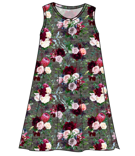Heathered Floral Ladies' Swing Dress