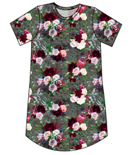 Load image into Gallery viewer, Heathered Floral Ladies&#39; T-Shirt Dress