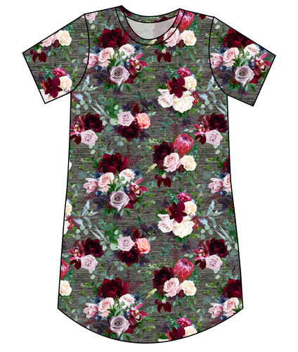Heathered Floral Ladies' T-Shirt Dress