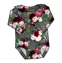 Load image into Gallery viewer, Heathered Floral Lap Neck Bodysuit