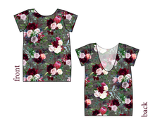 Load image into Gallery viewer, Heathered Floral Low Back Ballerina Tee