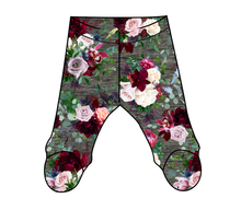 Load image into Gallery viewer, Heathered Floral Newborn Footed Pants