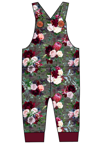 Heathered Floral Overalls and Shortalls