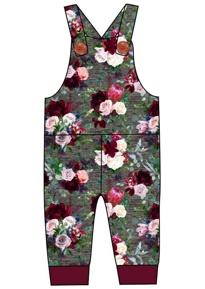 Heathered Floral Overalls and Shortalls